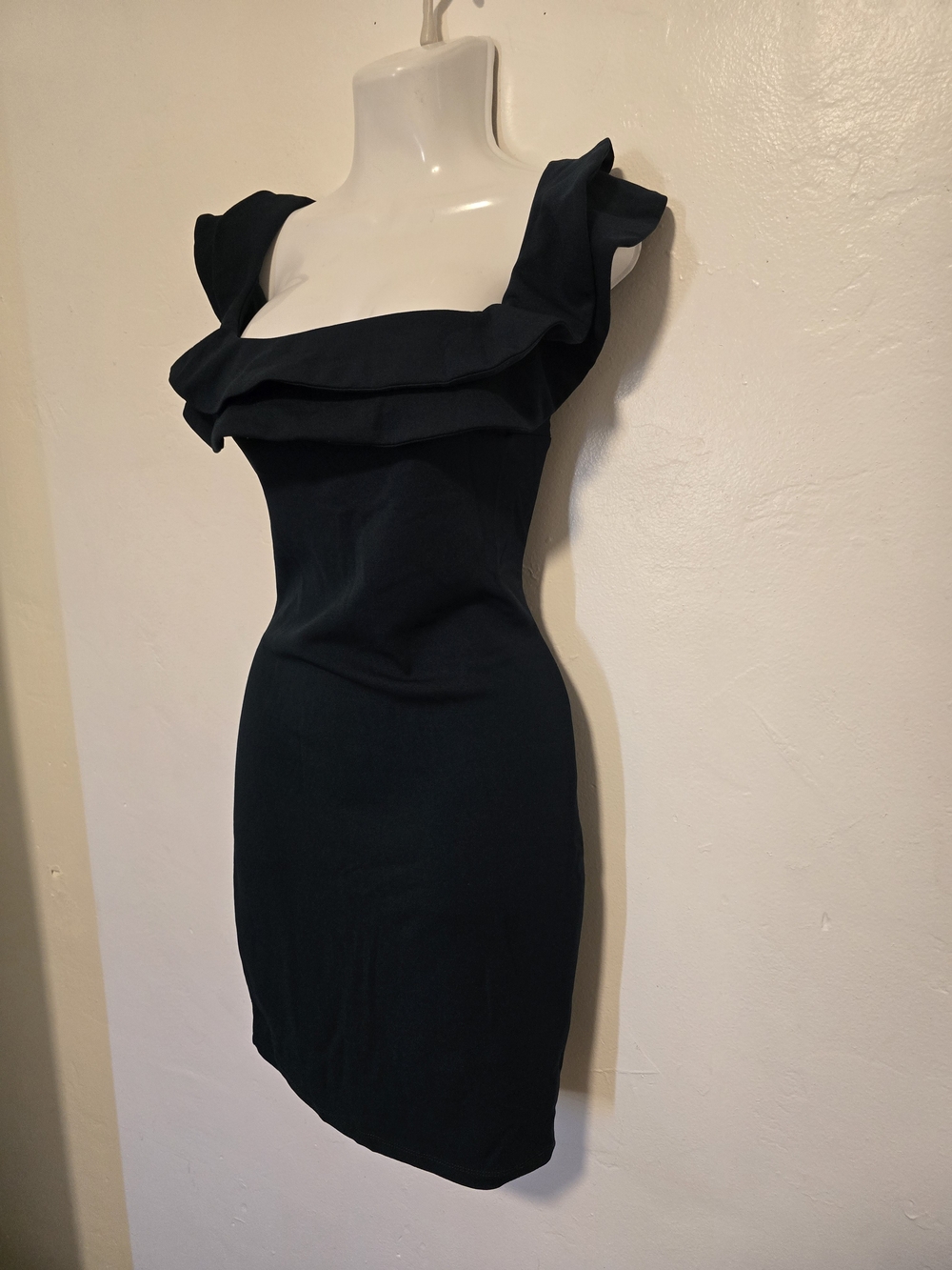 Mind Code - Ruffle-Trim Bodycon Mini Dress - Picture 5 of 12